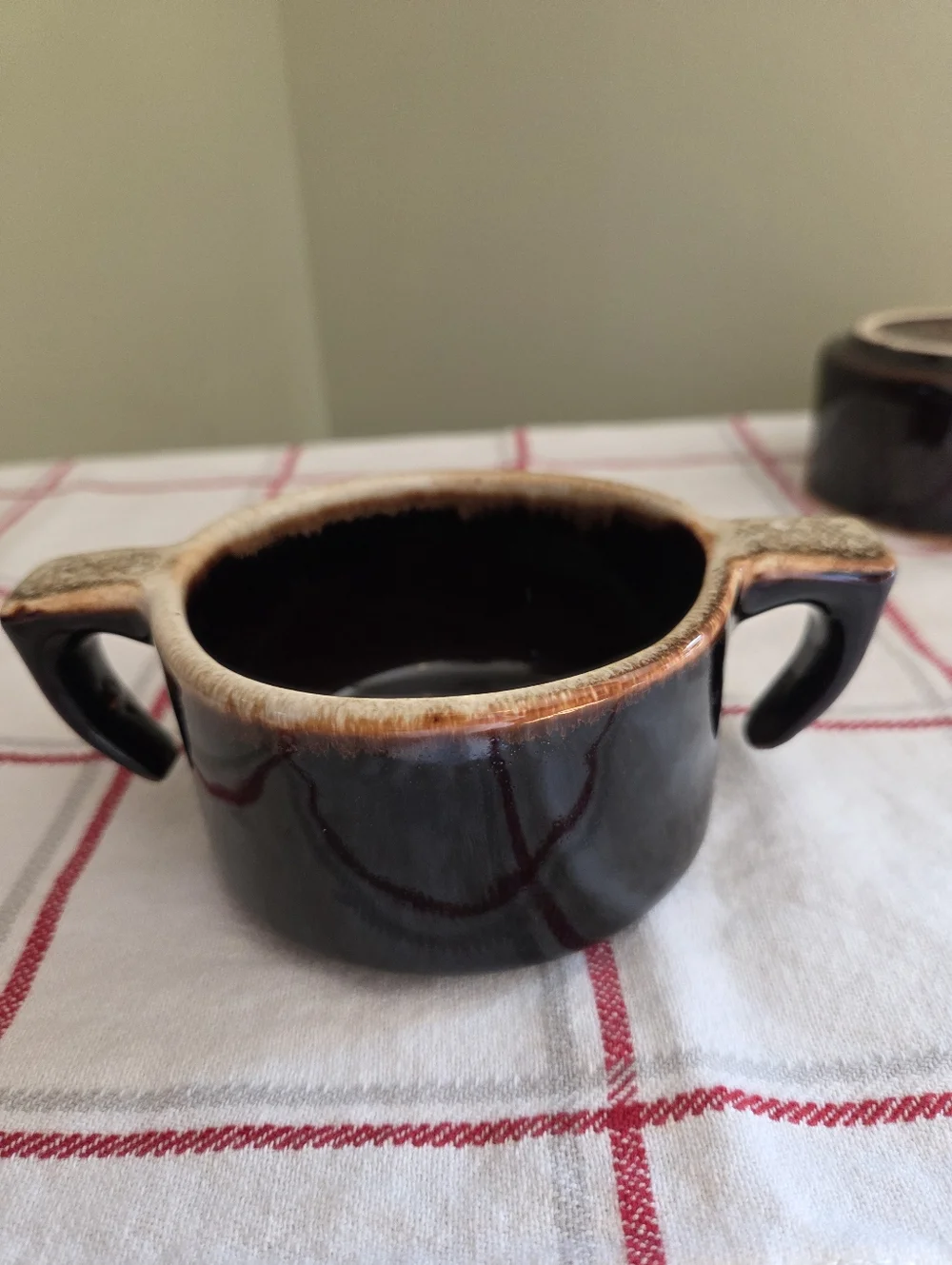 Vintage Pfaltzgraff Gourmet #24 Creamer & OPEN #22 Sugar Set Brown Drip Glaze